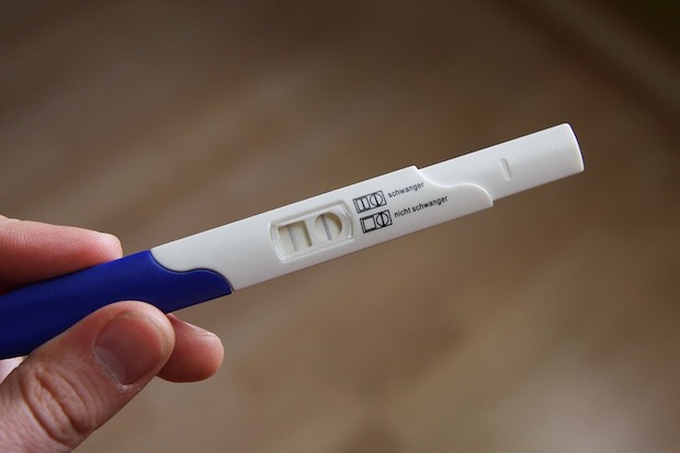 a person holding a pregnancy test